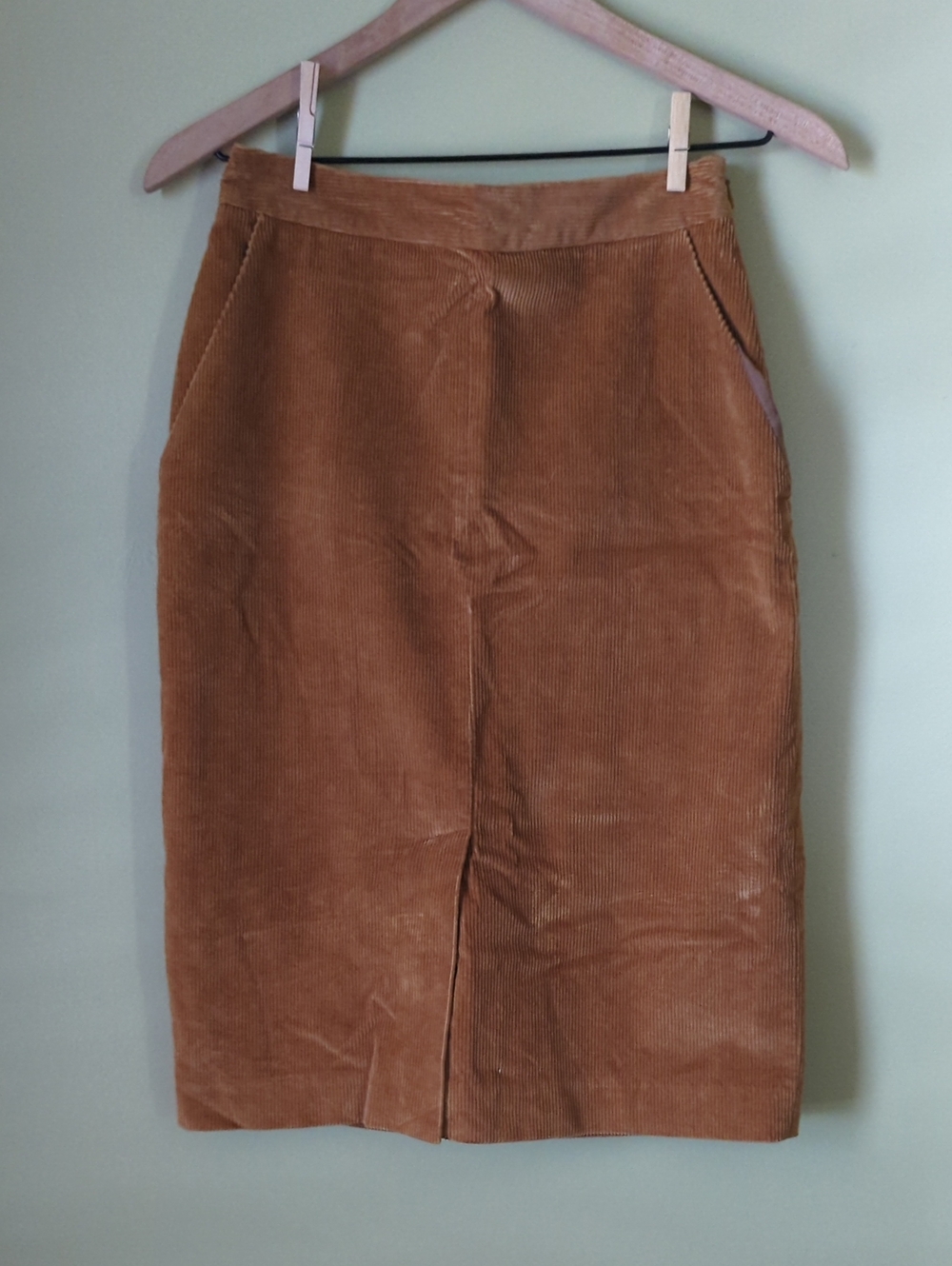 Babaton Womens Corduroy Pencil Skirt in Brown